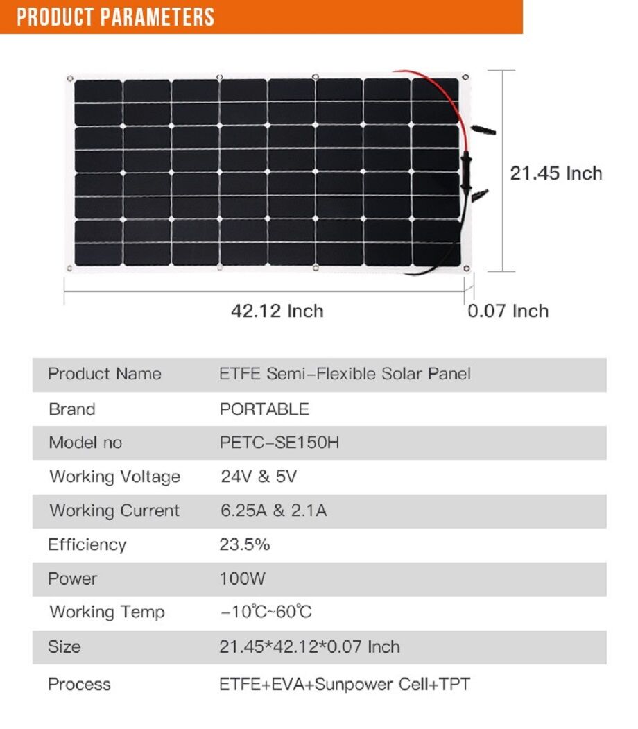 Buy Wholesale China Custom Size 100w Etfe Semi Flexible Solar Panel For Rvboat And Flexible Solar 2843