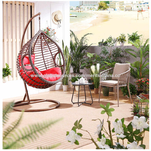 Swing Chair Hanging Hot Sell Outdoor Hanging Egg Rattan Chair Leisure  Wicker Patio Swing Chair Cushion - China Outdoor Cushion and Outdoor  Loveseat Sofa Cushions price