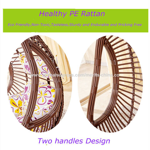 Buy Wholesale China Rattan Swing Egg Chair With Handles, Hammock Chair,  Hanging Chair Cushion With Stand 41x28x45 & Rattan Swing Chair With  Handles at USD 75