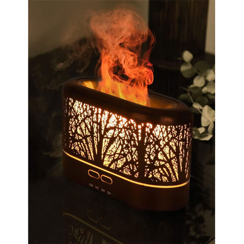 Diffuseurs d'Huiles Essentielles à Flamme, Diffuseurs pour Huiles Essentielles, Diffuseur d'Aromathérapie Métallique avec Lumière de Flamme