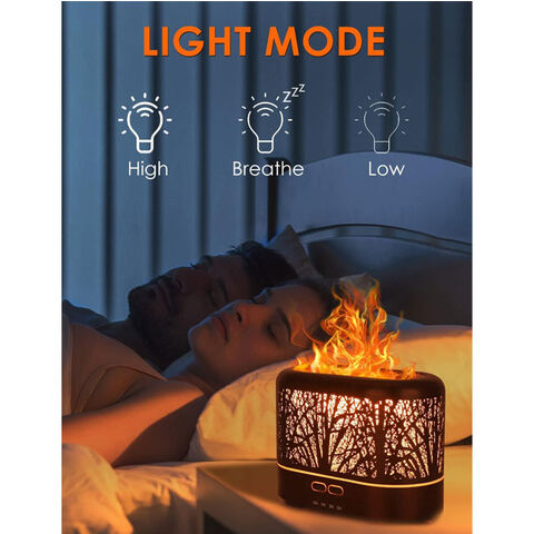 Diffuseurs d'Huiles Essentielles à Flamme, Diffuseurs pour Huiles Essentielles, Diffuseur d'Aromathérapie Métallique avec Lumière de Flamme