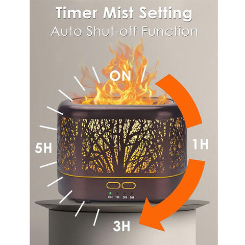 Diffuseurs d'Huiles Essentielles à Flamme, Diffuseurs pour Huiles Essentielles, Diffuseur d'Aromathérapie Métallique avec Lumière de Flamme