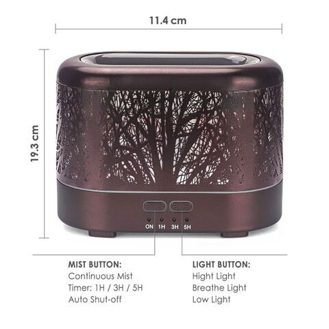 Diffuseurs d'Huiles Essentielles à Flamme, Diffuseurs pour Huiles Essentielles, Diffuseur d'Aromathérapie Métallique avec Lumière de Flamme