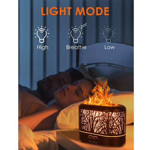 Diffuseurs d'Huiles Essentielles à Flamme, Diffuseurs pour Huiles Essentielles, Diffuseur d'Aromathérapie Métallique avec Lumière de Flamme
