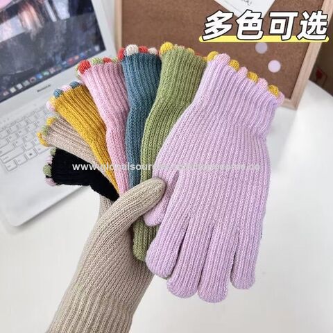 Coxeer Women Fingerless Gloves Knitted Solid Color Half Finger Mittens Computer Gloves, Adult Unisex, Size: One size, Gray