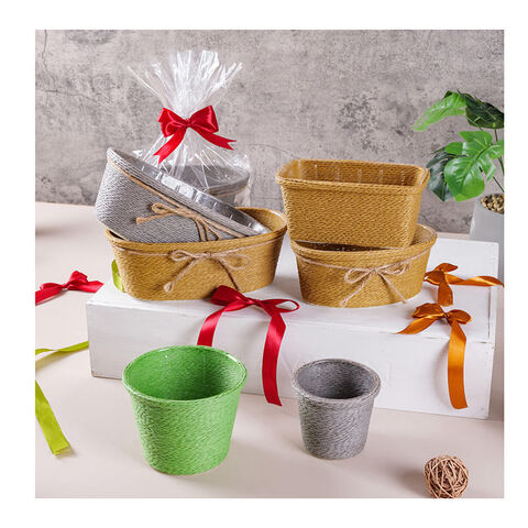 Cajas de almacenamiento de mimbre tejidas a mano, cesta de almacenamiento  de mimbre de ratán para picnic, cesta de flores de frutas, cesta de regalo
