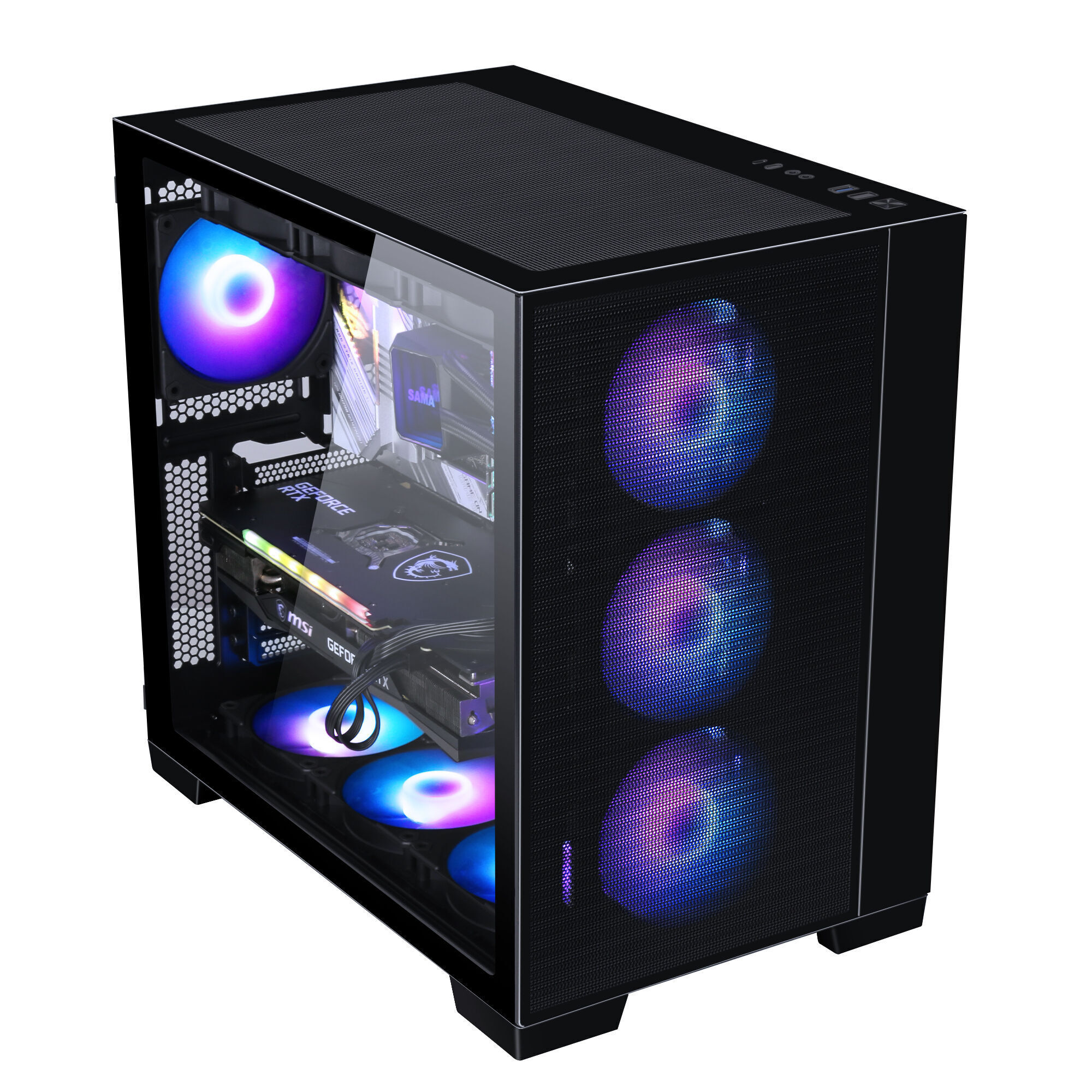 Sama Double 360mm Radiator Gaming Case Double Side Tempered Glass Atx ...