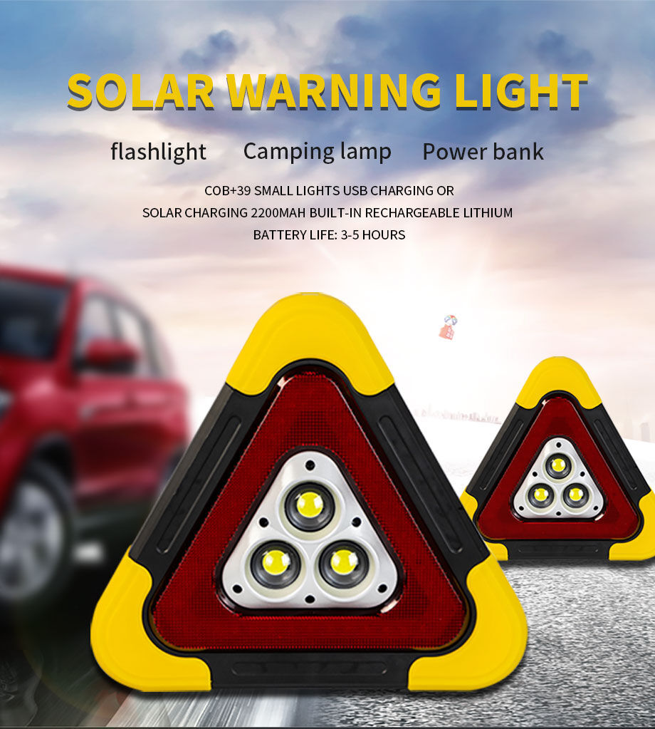 Solar Notfall Dreieck Sicherheits warnleuchte LED multifunktion