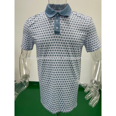 Benutzerdefiniertes schnelltrocknendes Polyester Golf Polo Shirt mit Allover-Sublimationsdruck für Sportteams und Rennen, schnelle Lieferung