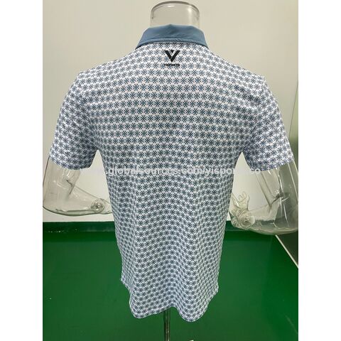Benutzerdefiniertes schnelltrocknendes Polyester Golf Polo Shirt mit Allover-Sublimationsdruck für Sportteams und Rennen, schnelle Lieferung