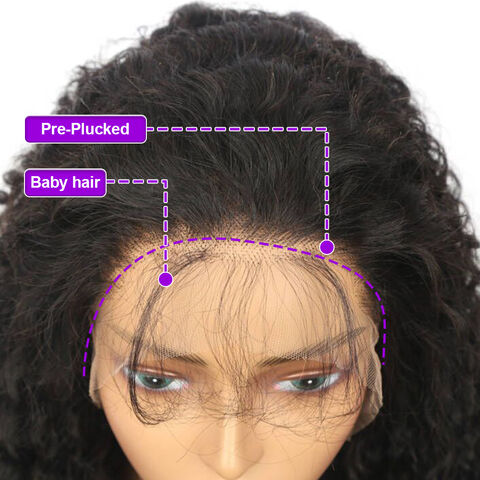 13x4 Deep Wave Lace Front Wigs Human Hair Pre Plucked With Baby Hair HD  Curly Lace Frontal Wigs Transparent Lace Wigs for Black Women 150% Density  Brazilian Virgin Natural Hair Full Lace