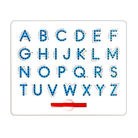 Tablette de Dessin Magnétique à Main Levée avec Alphabet Anglais et Billes Magnétiques pour Enfants - Jeu Éducatif