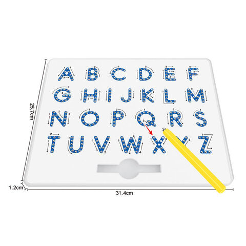 Tablette de Dessin Magnétique à Main Levée avec Alphabet Anglais et Billes Magnétiques pour Enfants - Jeu Éducatif