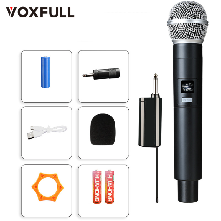 Wireless Microphones, Rechargeable Dual UHF Dynamic Microphone with  Long-Distance UHF Receiver, Plug and Play for Karaoke Singing, Speech,  Wedding