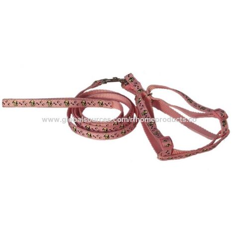 Juego de collar, arnés y correa de nailon para perros, diseños personalizados disponibles.
