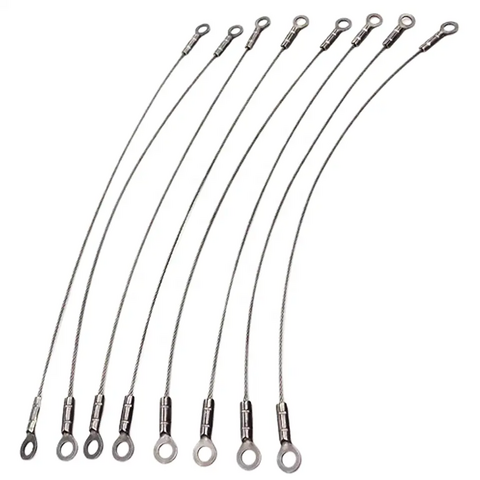 Conjunto de cable de acero inoxidable con mosquetón de acero inoxidable