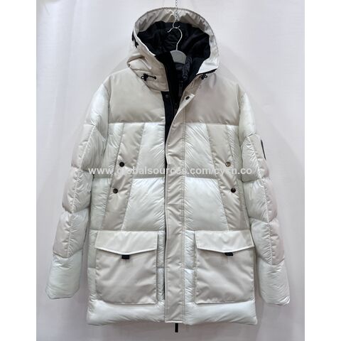 Men's Winter Jacket Zipper Coat Solid Color Warm Windproof Padded Jacket  Sports Outwear with Detachable Hood