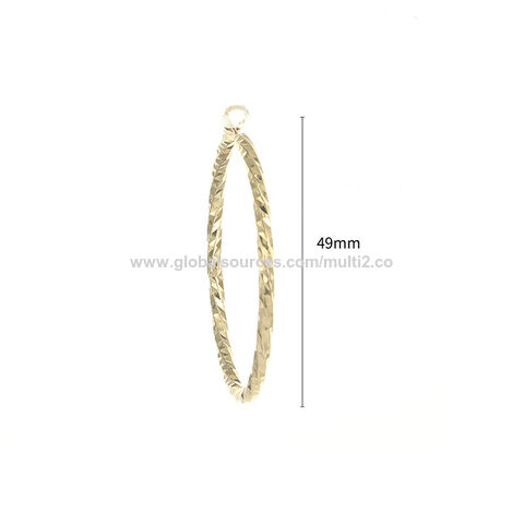 Boucles d'oreilles créoles géométriques exagérées à ressort en or 18 carats, clous d'oreilles en or massif Hip Hop pour femmes, bijoux cadeau pour filles