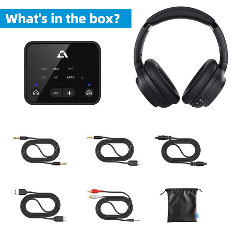 Casque audio Vrai bruit actif annulant les écouteurs ANC écouteurs  Bluetooth Support casque sans fil connexion filaire HiFi - Black