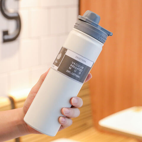 Ins Simple Stainless Steel Thermos Water Bottle Creative Portable Large  Capacity Men Women Vacuum Insulation Cup Gift Wholesale