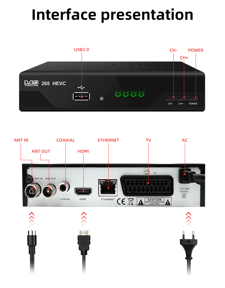 Junuo Digital Receiver Manufacturer Dvb T2 Tv Box USB by Software Upgrade