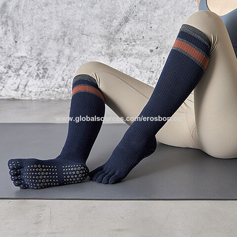 Customised Logo Women Five Finger Cotton Anti-Slip Yoga Socks