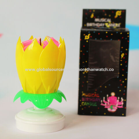 Lotus Candle Rotating Lotus Birthday Candle Cake Cupcake Holiday  Celebration Supplies Electric Flower Candle With Singing