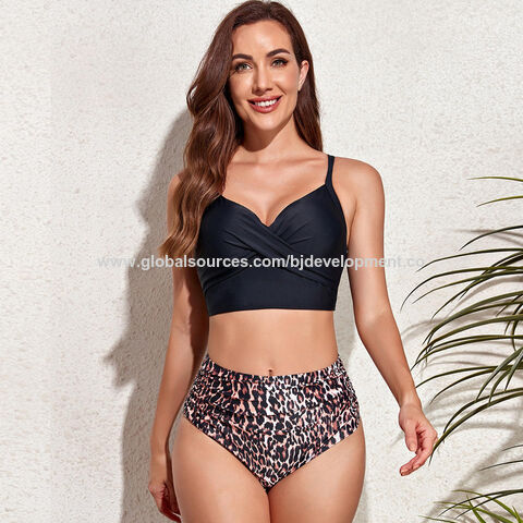 Fato de banho biquíni com estampa personalizada para meninas, conjunto de duas peças sexy para mulheres - Venda por atacado