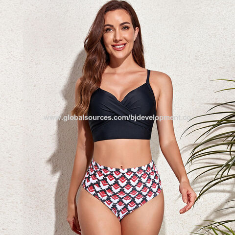 Fato de banho biquíni com estampa personalizada para meninas, conjunto de duas peças sexy para mulheres - Venda por atacado