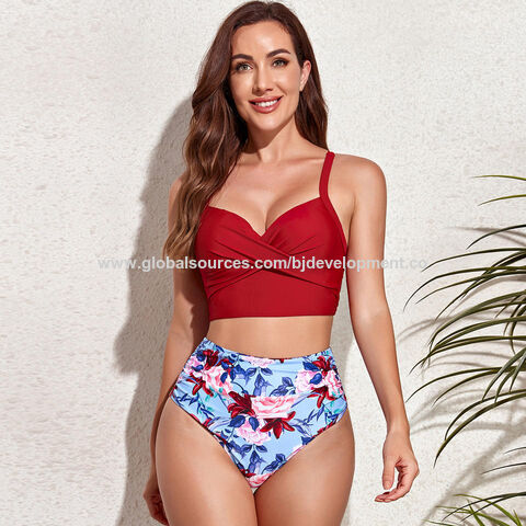 Fato de banho biquíni com estampa personalizada para meninas, conjunto de duas peças sexy para mulheres - Venda por atacado