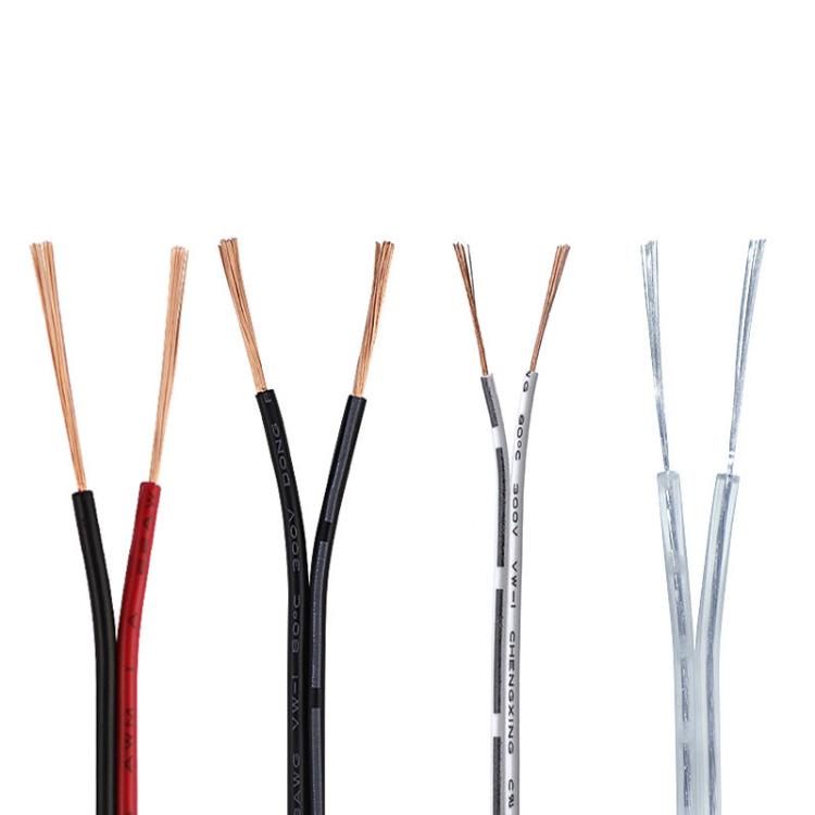 Parallel Color Wire Awm 2468 Vw 1 80c 300v Transparent Red And Black Parallel 18awg 20awg ...