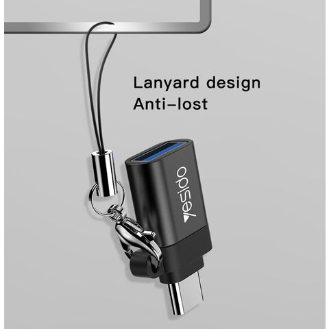 Adaptateur OTG Mini Multifonction YESIDO GS06 Type-C vers USB : Transfert de Données, Lecteur de Cartes et Conversion d'Alimentation pour Téléphones Mobiles