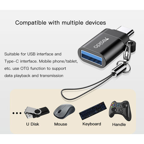 Adaptateur OTG Mini Multifonction YESIDO GS06 Type-C vers USB : Transfert de Données, Lecteur de Cartes et Conversion d'Alimentation pour Téléphones Mobiles