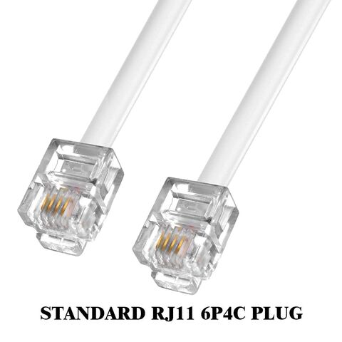 Cable RJ45 a RJ11, conector de teléfono de 6 pies a adaptador Ethernet RJ11  6P4C macho a RJ45 8P8C macho Conector Cable de enchufe para teléfono fijo