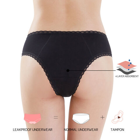 Womens Panties 4 Layers Period Underwear Women Heavy Flow