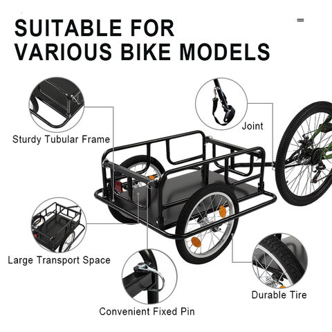 50 Kg Load Capacity Steel Foldable Bicycle Folding Camper Trailer