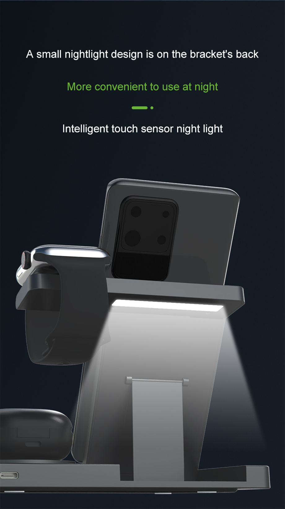 wireless charger with light