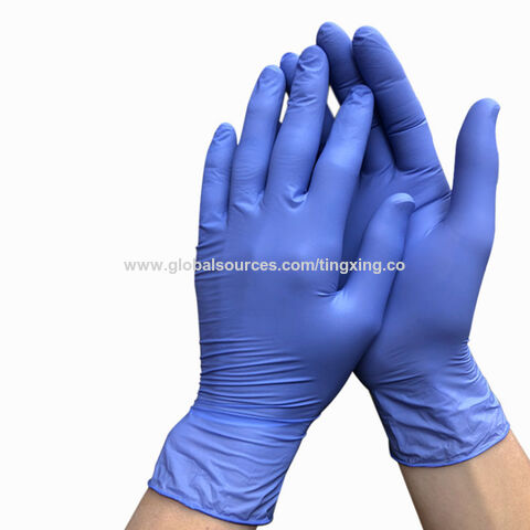 Gants en nitrile sans poudre, texturés aux doigts, vente directe fabricant