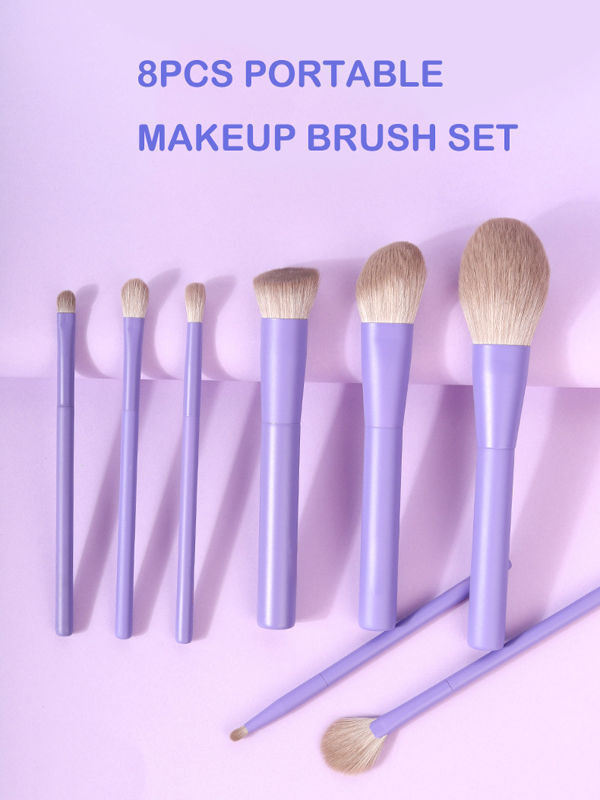 8Pcs/Pack Professional Makeup Brush Set Soft Bristle Blusher Eyeshadow  Brush +