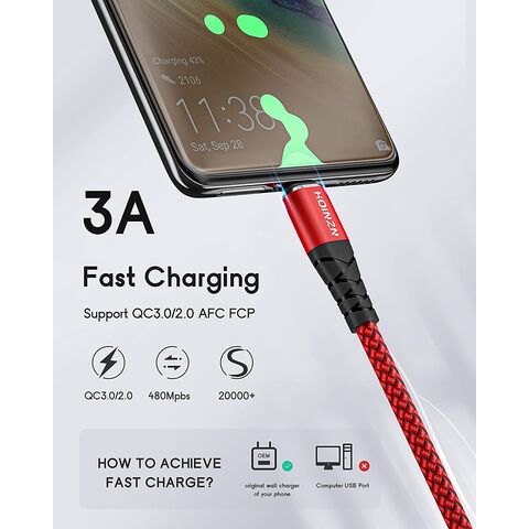 Deegotech Type C Charger 10 ft, USB C Charger Cable Fast Charging, Nylon  Braided Long USB C Cable, Type C Charger Cord for Galaxy S10 S9 S8 Plus
