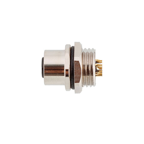 Conector Hembra M12 de Montaje Frontal, Tornillo de Soldadura M16*1.5/PG9