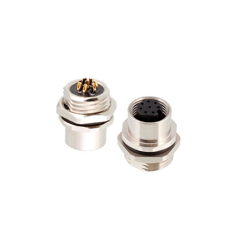 Conector Hembra M12 de Montaje Frontal, Tornillo de Soldadura M16*1.5/PG9