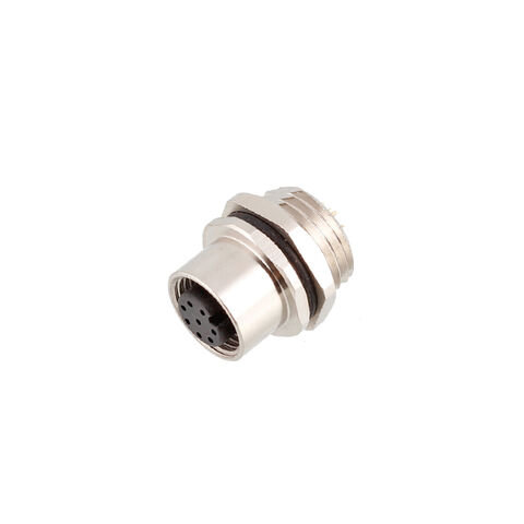 Conector Hembra M12 de Montaje Frontal, Tornillo de Soldadura M16*1.5/PG9