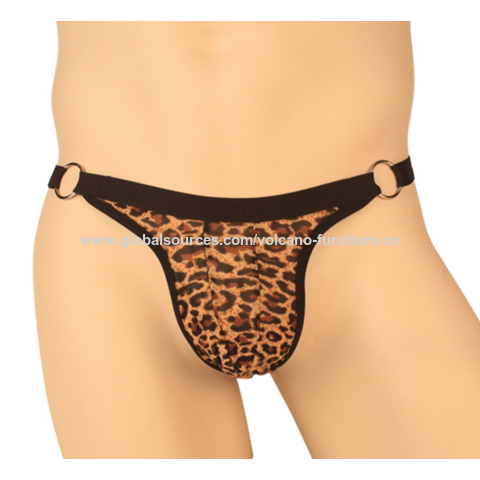 Precio de fábrica ropa interior de los hombres de leopardo sexy stretch pantalones europeos y americanos coqueto ropa interior de los hombres Tanga T pantalón