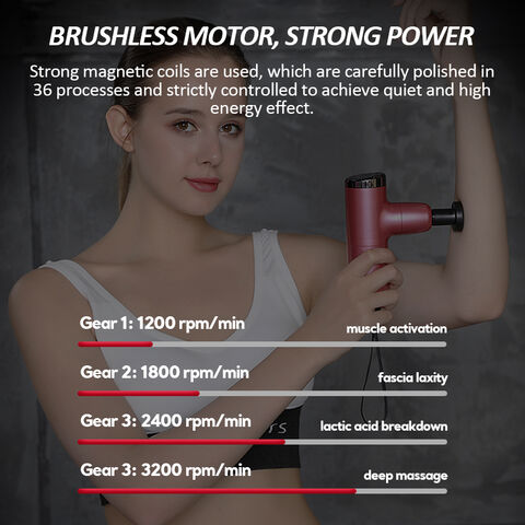 30 Speeds Electric Percussive Massager Rechargeable Mute Fascia Muscle Shock  Vibration Therapy Device + 6 Heads