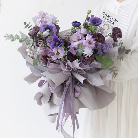 Rumvan - Papel De Regalo De Flores, 20 Hojas, Impermeable, Diseño De Ramo Floral, Para Boda, Regalo De Cumpleaños, Suministros De Floristería DIY ( Color Café