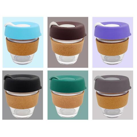 350ml Popular Glass Coffee Cup with Silicone Sleeve and Lid Office Tea Coffee  Cup - China Glass Coffee Cup and Coffee Cup price