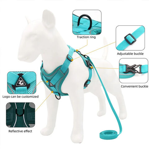 Hundegeschirr mit 1,5 m Zugleine Set, Kein Zug, Hundeweste, verstellbarer, reflektierender, atmungsaktiver Gurt für Hunde, Welpen und Katzen - Großhandel für Haustierbedarf