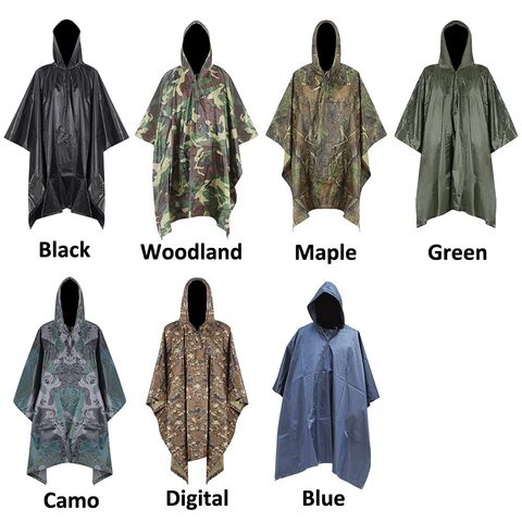 Poncho Impermeable Hombre Militar Ligero Mochilero Camping