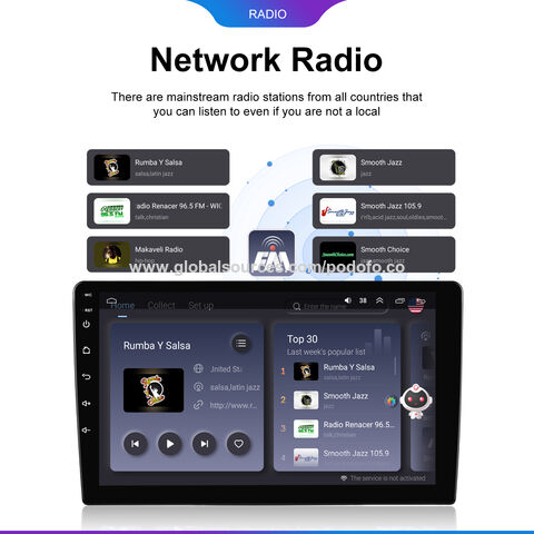 Podofo 1 Din Autoradio mit Apple Carplay und Android Auto 9 Zoll